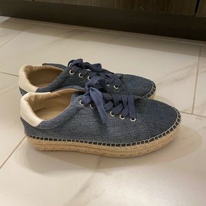 Denim Espadrille Platform Sneakers
